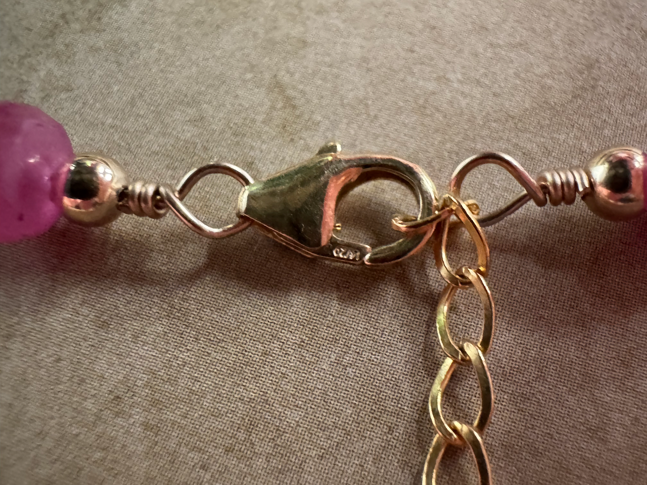 Gold Filled Pink Sapphire Simple Chain Anklet