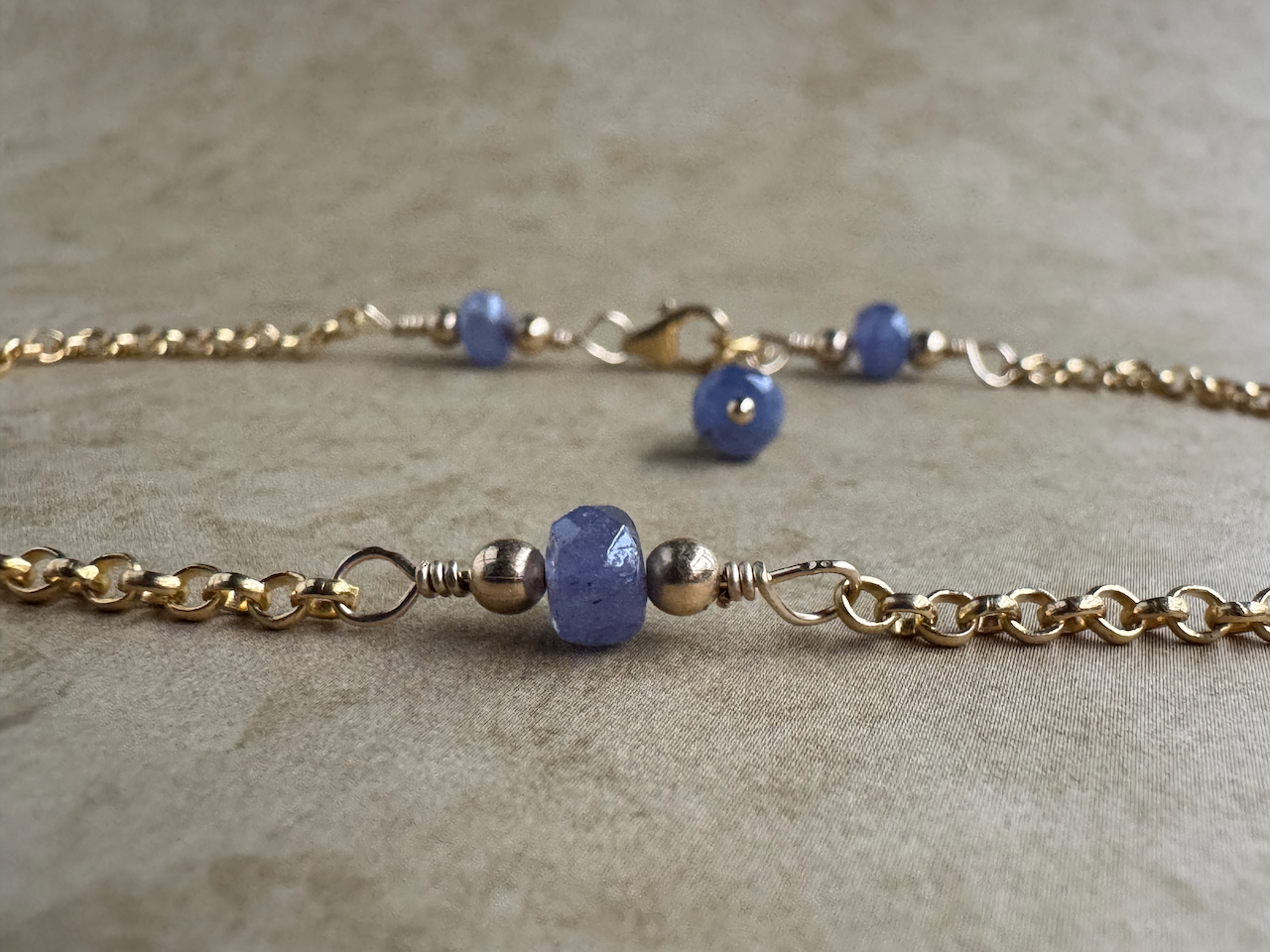 Gold-Filled Tanzanite Chain Anklet