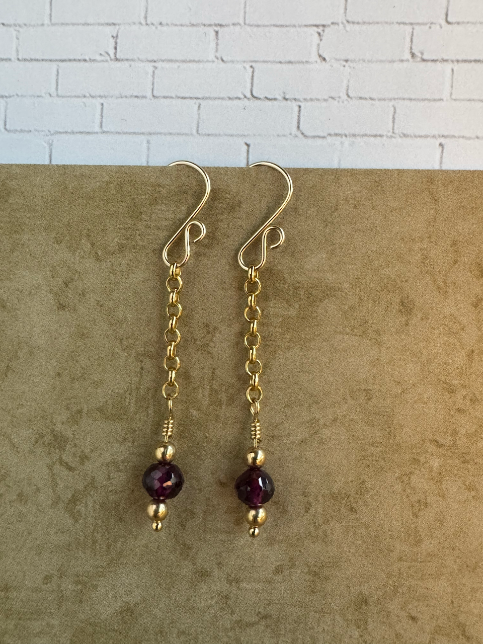 Gold Filled Rhodolite Garnet Simple Chain Dangles