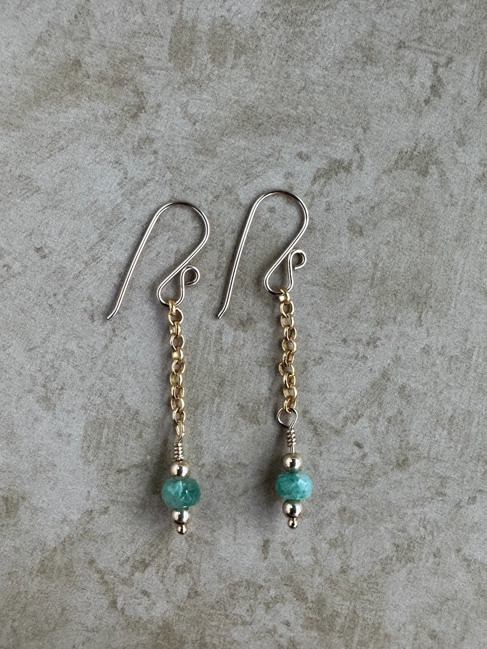 Gold-Filled Emerald Simple Chain Dangles