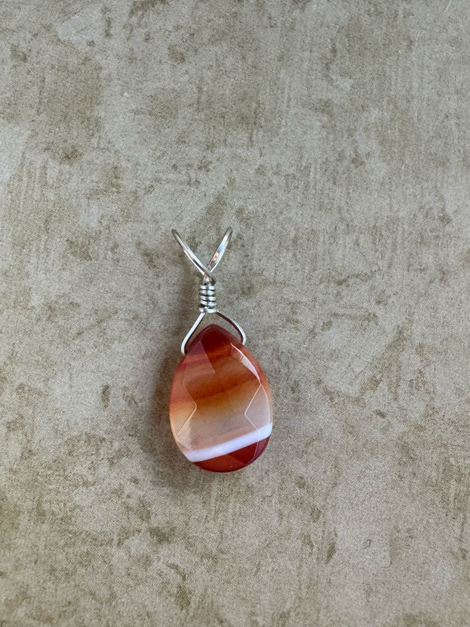 Sterling Silver Red Agate Pendent