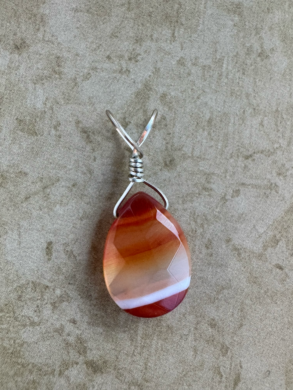Sterling Silver Red Agate Pendent