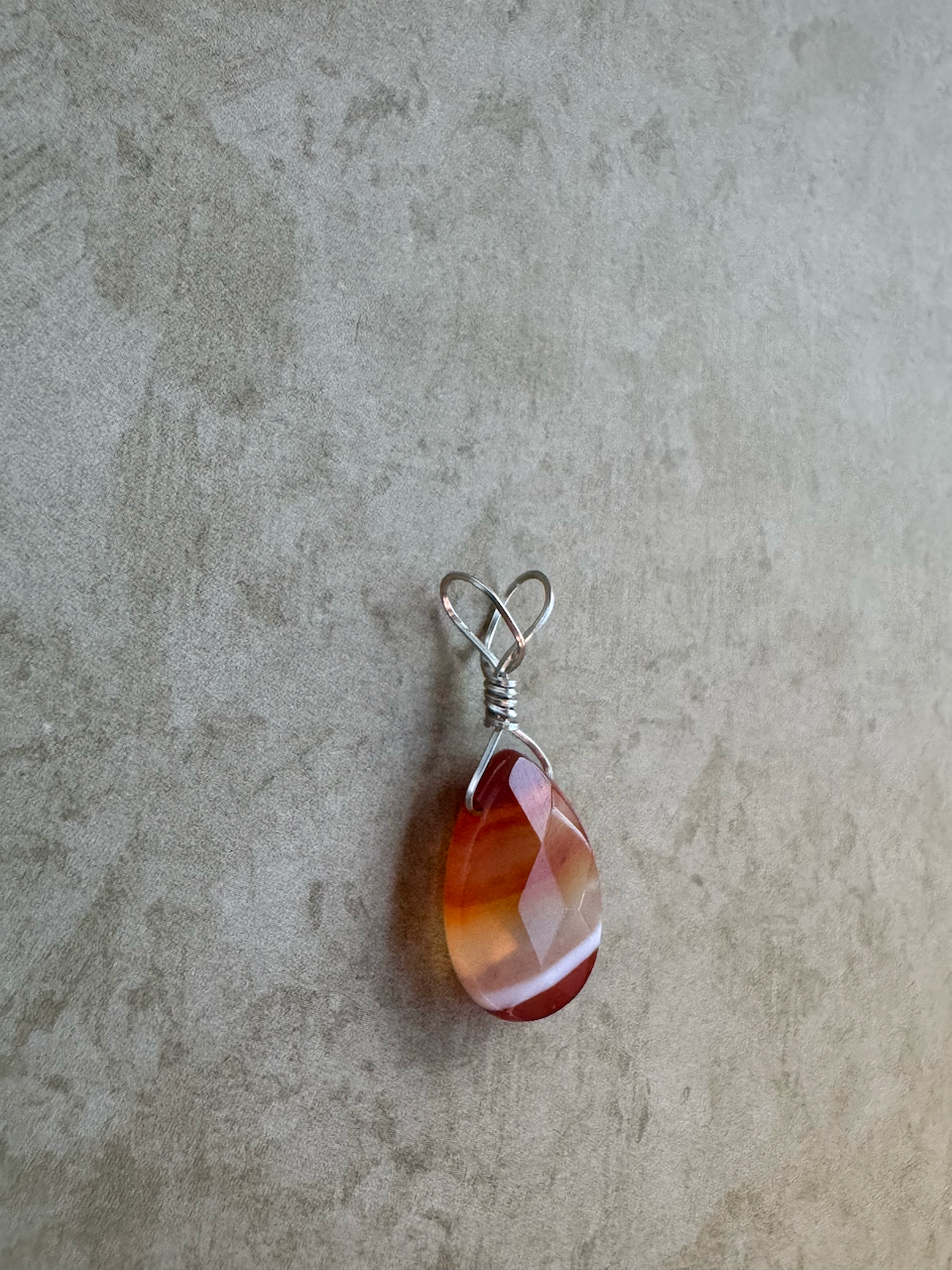 Sterling Silver Red Agate Pendent