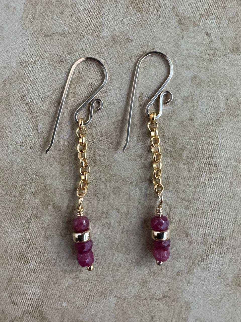 Simple Elegance Limited Edition - Gold-Filled Ruby Earrings