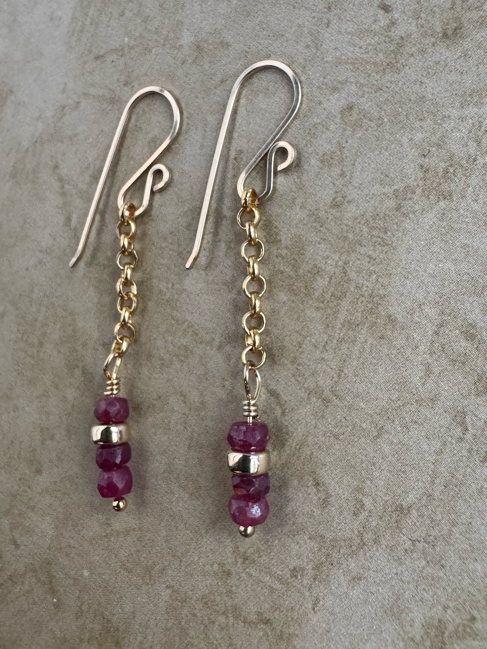 Simple Elegance Limited Edition - Gold-Filled Ruby Earrings
