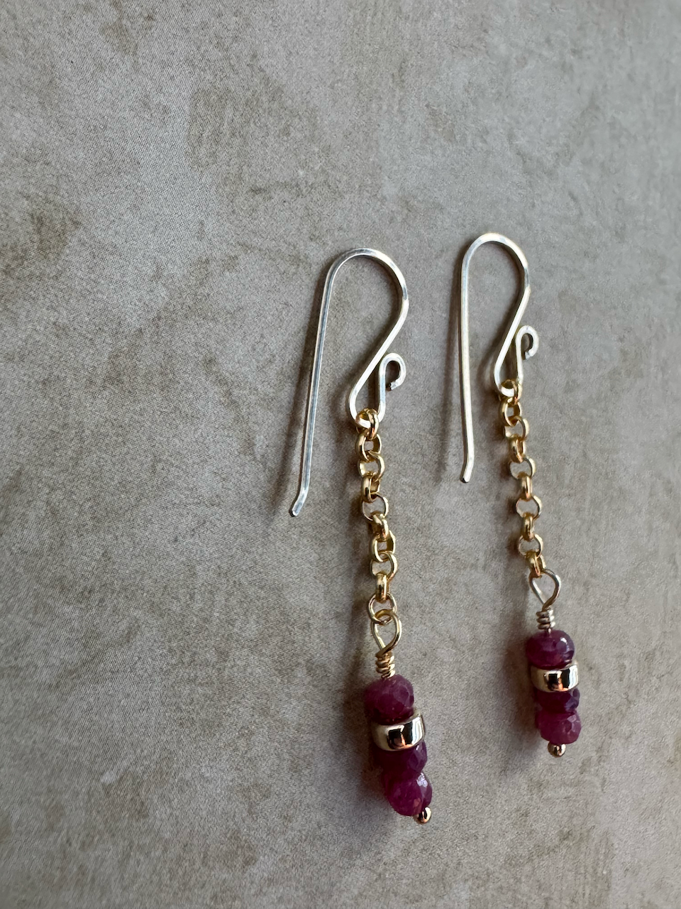 Simple Elegance Limited Edition - Gold-Filled Ruby Earrings
