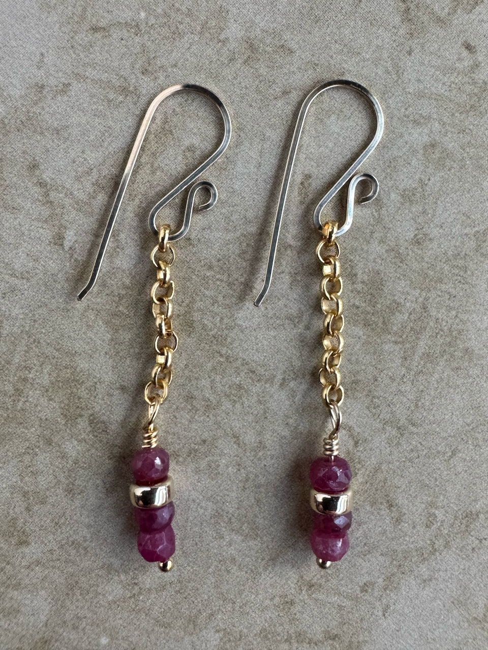 Simple Elegance Limited Edition - Gold-Filled Ruby Earrings