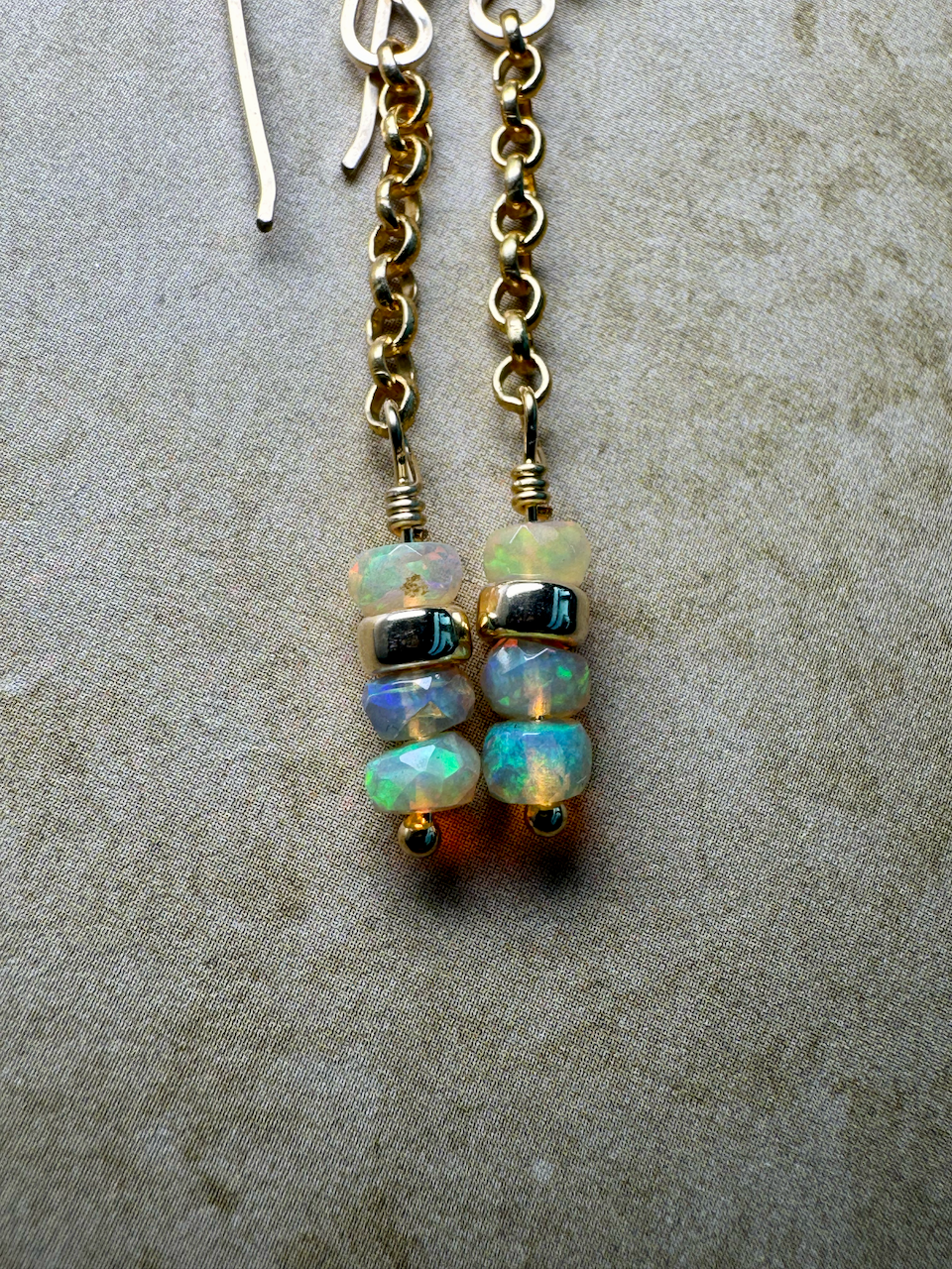 Simple Elegance Limited Edition - Gold Filled Ethiopian Welo Opal Earrings