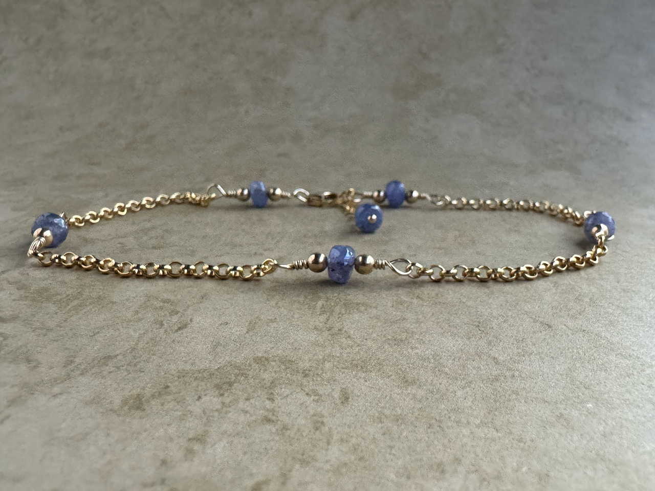 Gold-Filled Tanzanite Chain Anklet