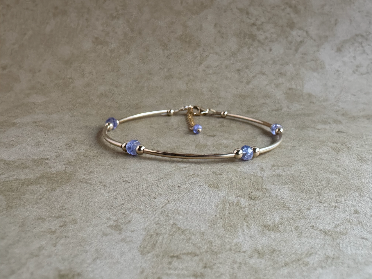 Gold-Filled Tanzanite Tube Bracelet