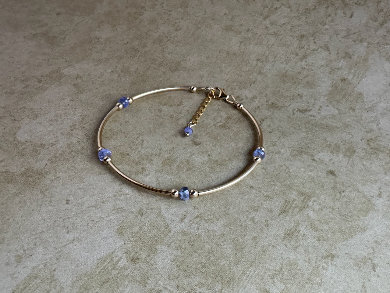 Gold-Filled Tanzanite Tube Bracelet
