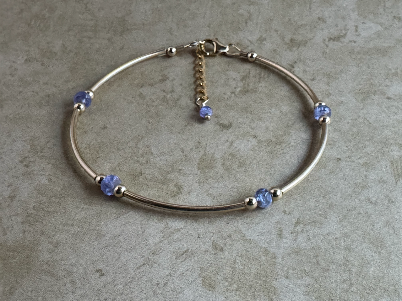 Gold-Filled Tanzanite Tube Bracelet