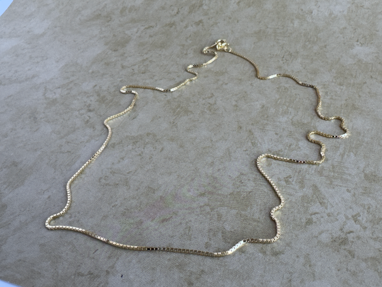 Yellow Gold over Sterling Silver 1mm 18" Box Chain