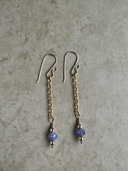 Gold-Filled Tanzanite Simple Chain Dangles