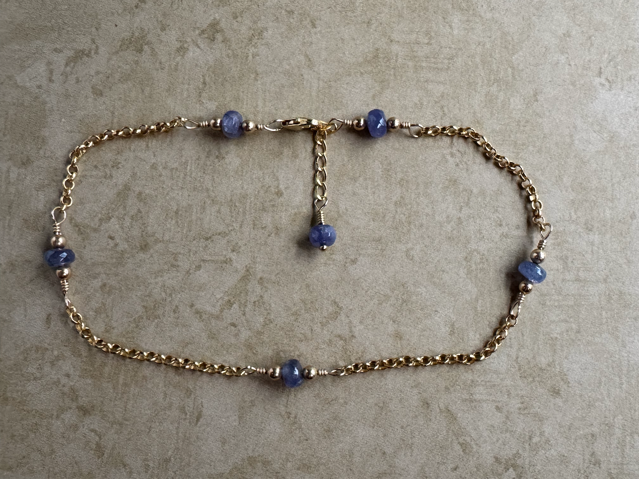 Gold-Filled Tanzanite Chain Anklet