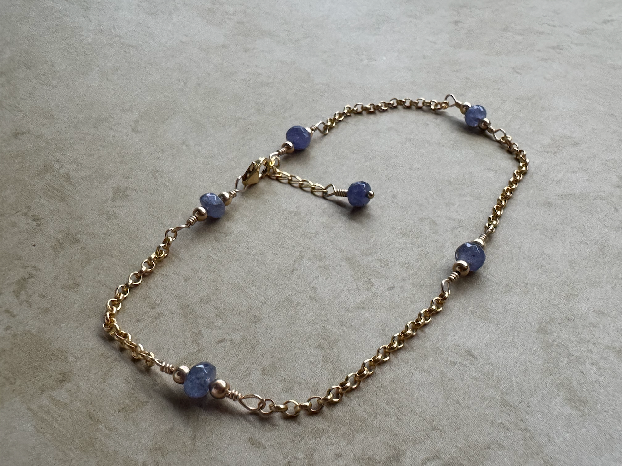 Gold-Filled Tanzanite Chain Anklet