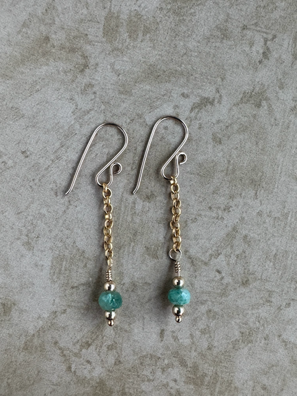 Gold-Filled Emerald Simple Chain Dangles