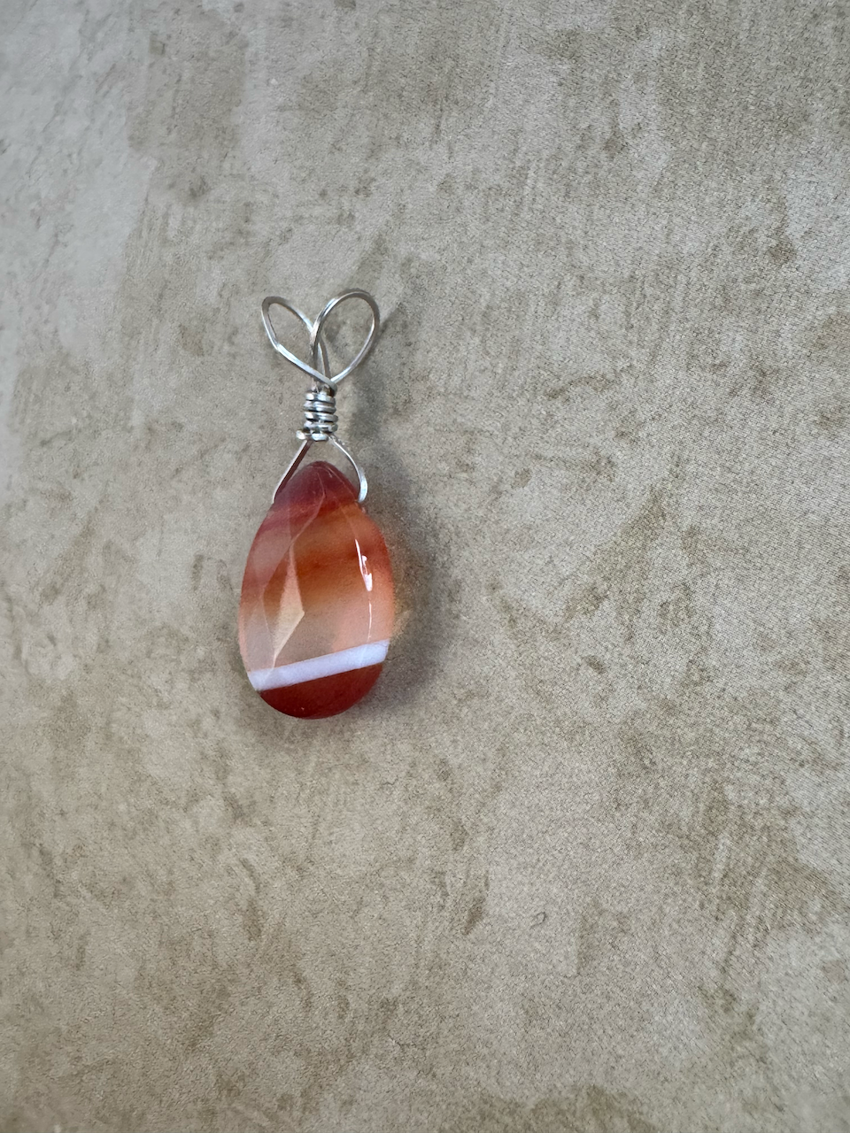 Sterling Silver Red Agate Pendent