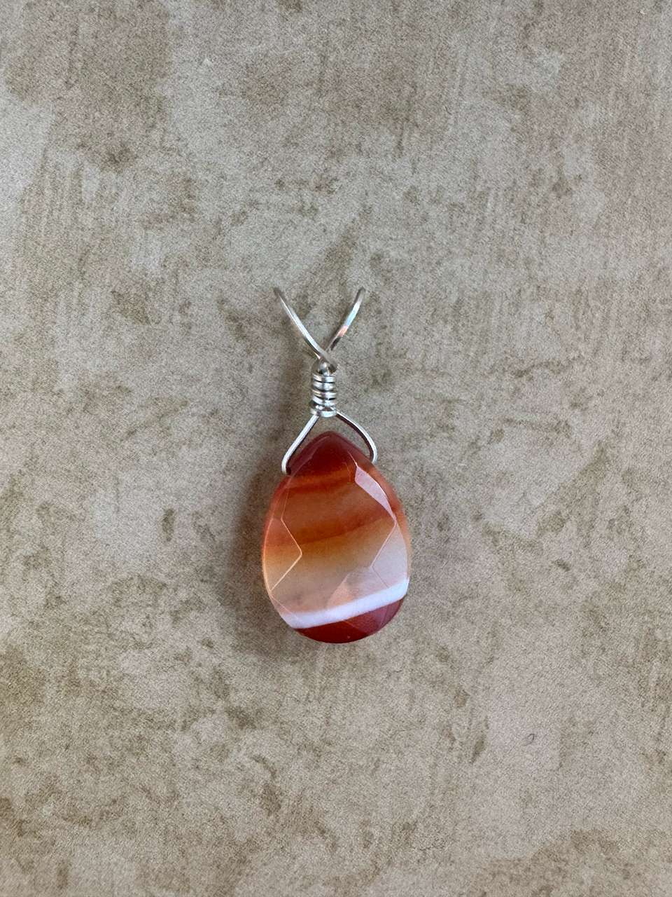 Sterling Silver Red Agate Pendent