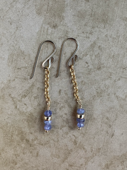 Simple Elegance Limited Edition: Gold-Filled Tanzanite Earrings