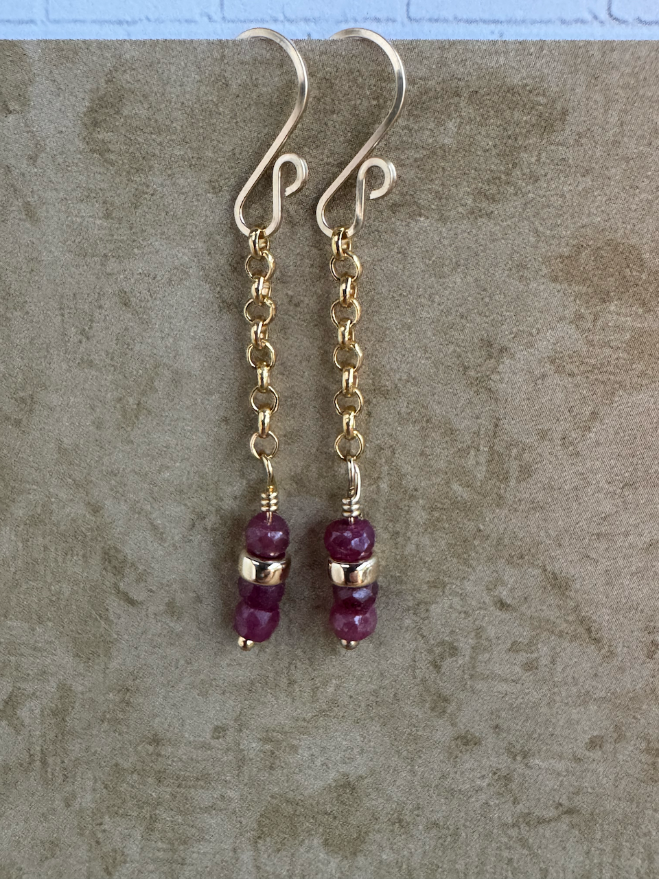 Simple Elegance Limited Edition - Gold-Filled Ruby Earrings