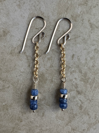 Simple Elegance Limited Edition: Gold-Filled Sapphire Earrings