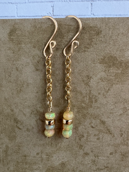 Simple Elegance Limited Edition - Gold Filled Ethiopian Welo Opal Earrings