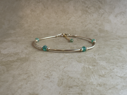 Gold-Filled Emerald Tube Bracelet