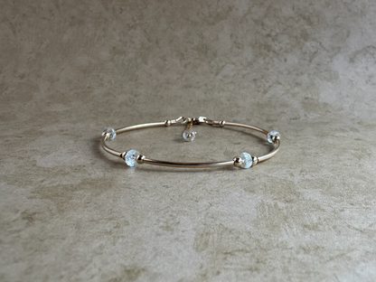 Gold-Filled Aquamarine Tube Bracelet