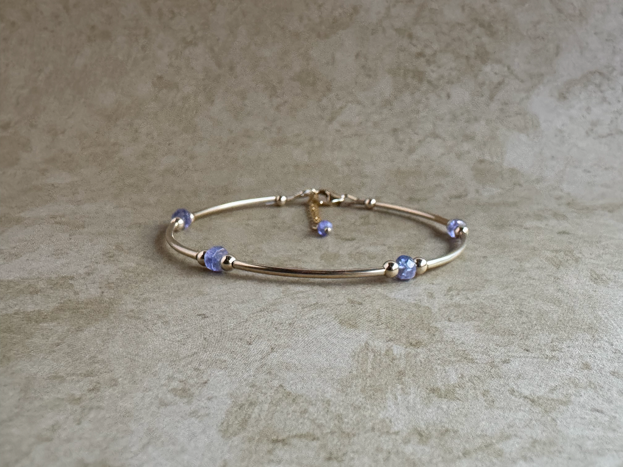 Gold-Filled Tanzanite Tube Bracelet