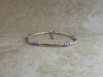 Gold-Filled Tanzanite Tube Bracelet