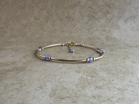 Gold-Filled Tanzanite Tube Bracelet