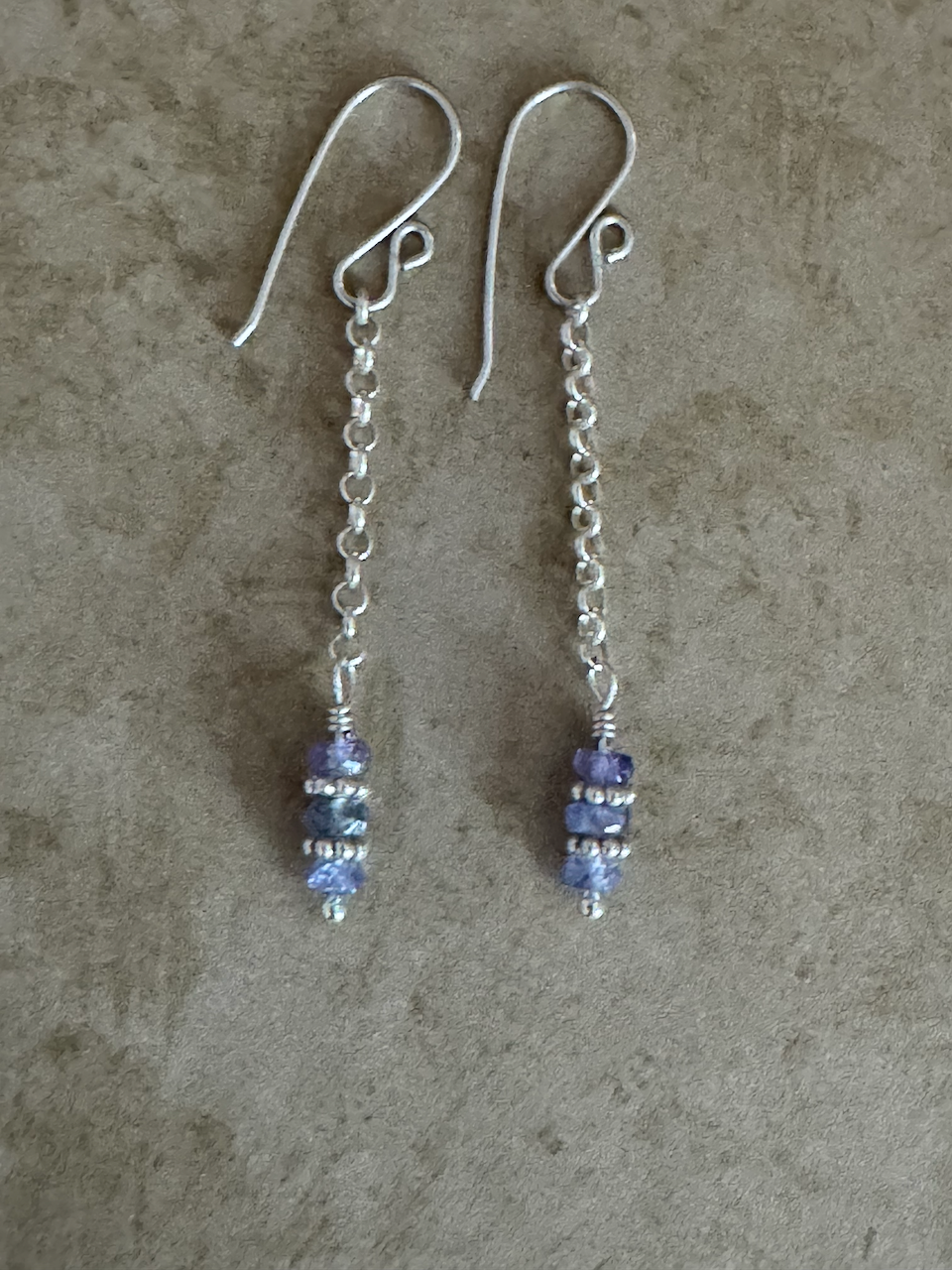 Sterling Silver Tanzanite Single Chain Dangles