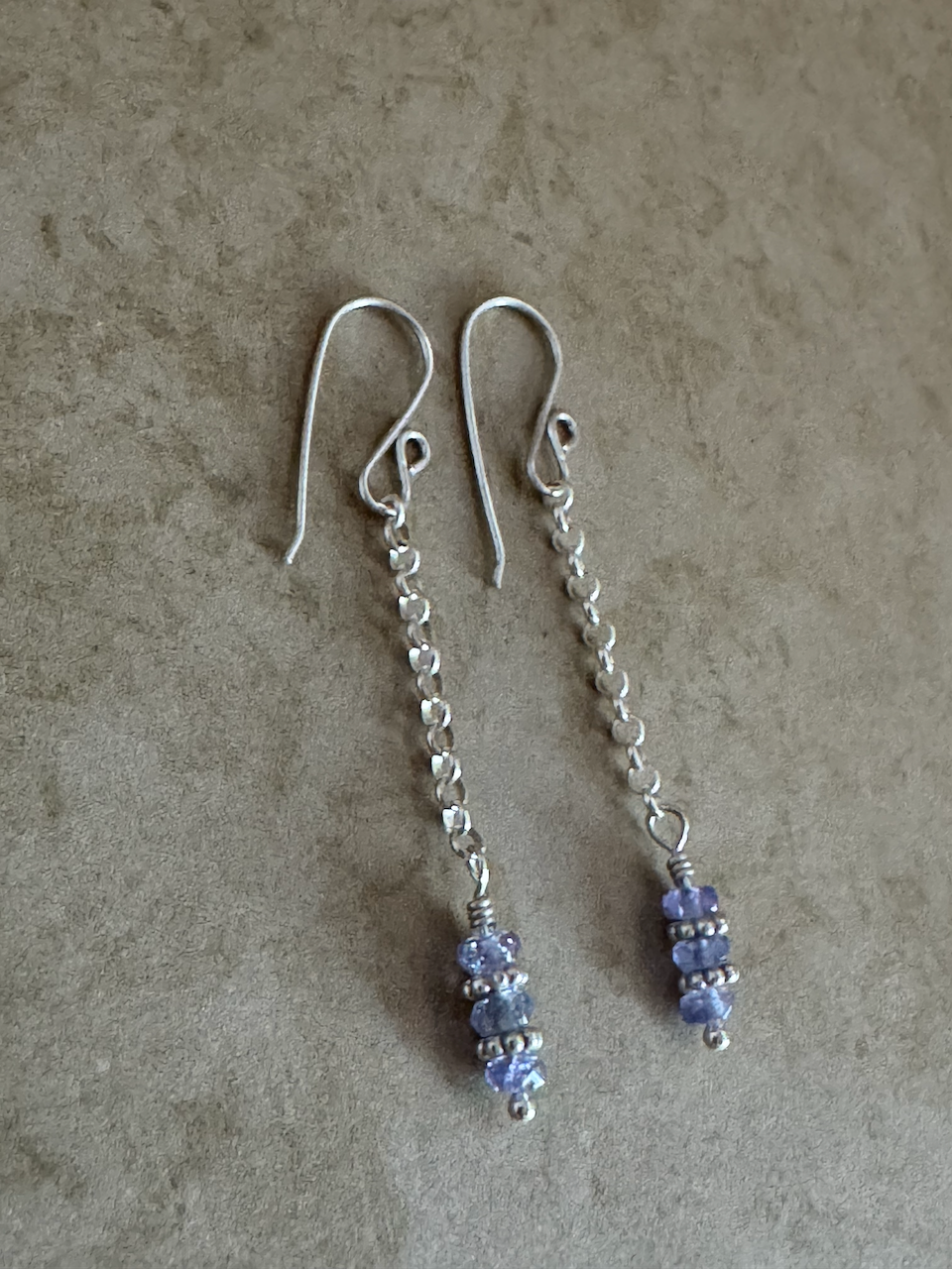 Sterling Silver Tanzanite Single Chain Dangles
