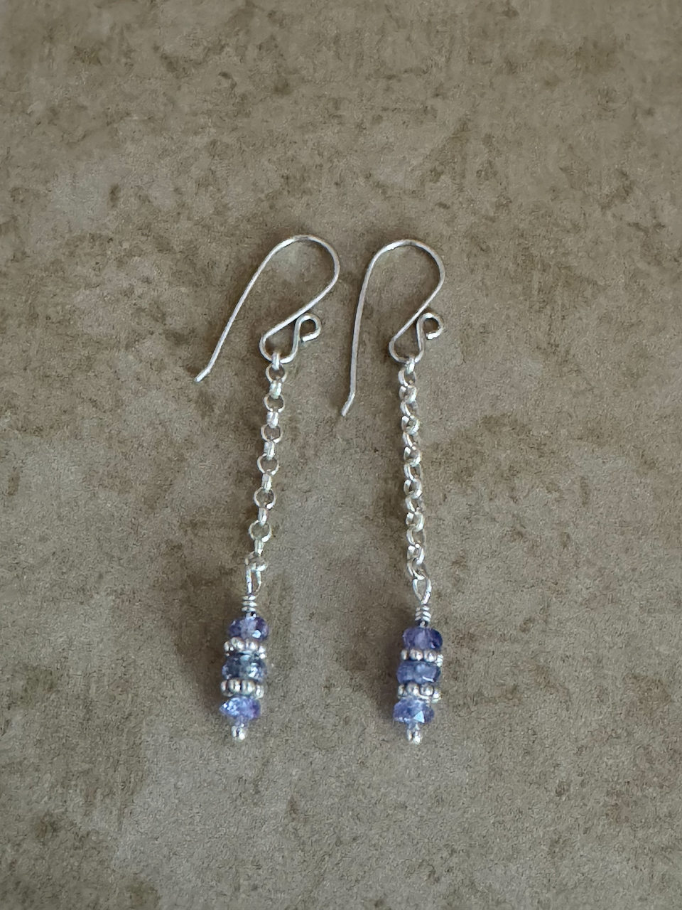 Sterling Silver Tanzanite Single Chain Dangles