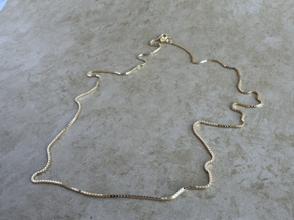 Yellow Gold over Sterling Silver 1mm 18" Box Chain