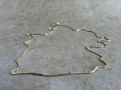 Yellow Gold over Sterling Silver 1mm 18" Box Chain