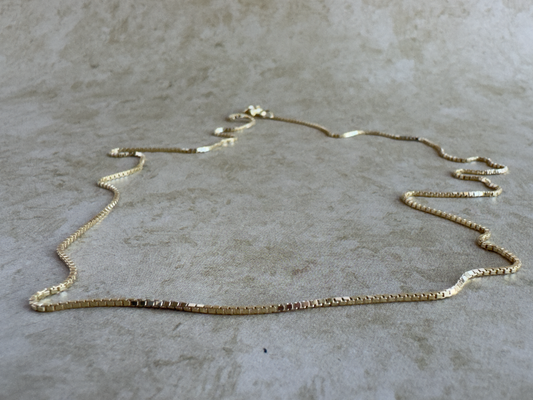 Yellow Gold over Sterling Silver 1mm 18" Box Chain
