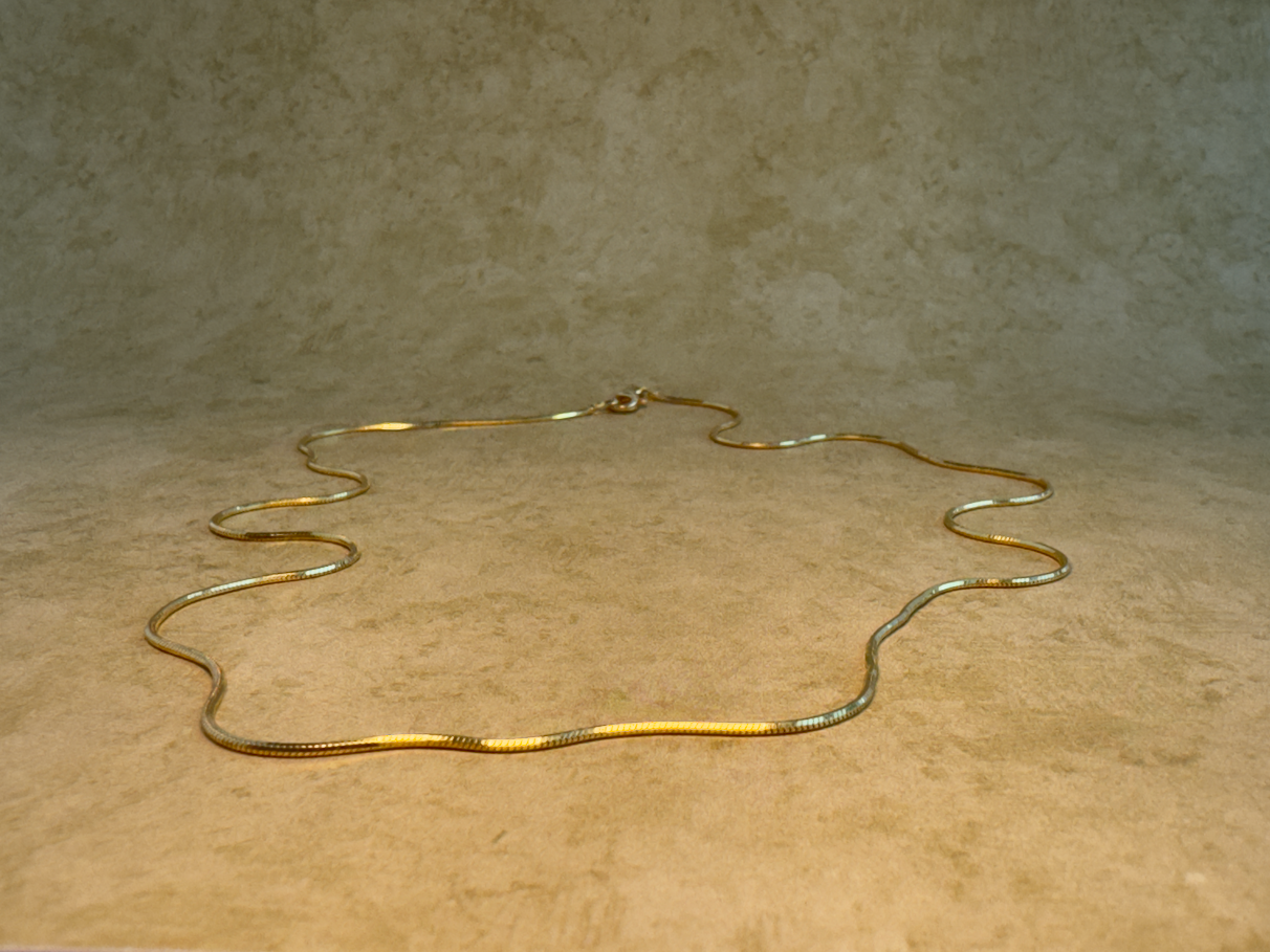 Yellow Gold over Sterling Silver .8mm Diamond Cut Snake Chain