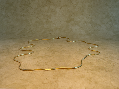 Yellow Gold over Sterling Silver .8mm Diamond Cut Snake Chain