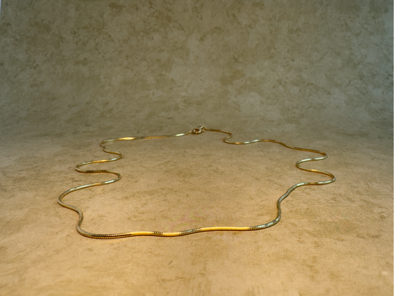 Yellow Gold over Sterling Silver .8mm Diamond Cut Snake Chain