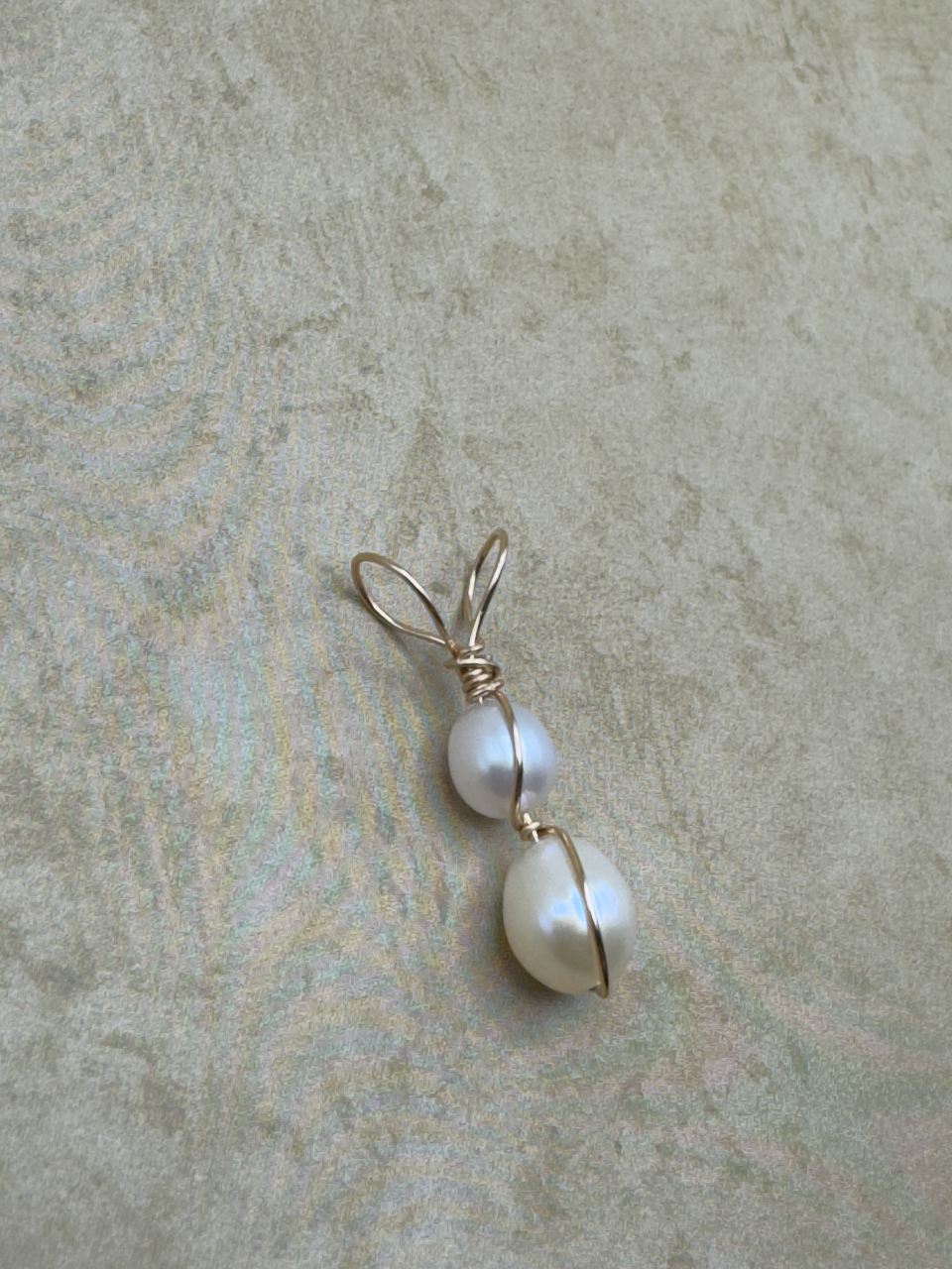 Yellow Gold-Filled Double Pearl Artisan Pendent
