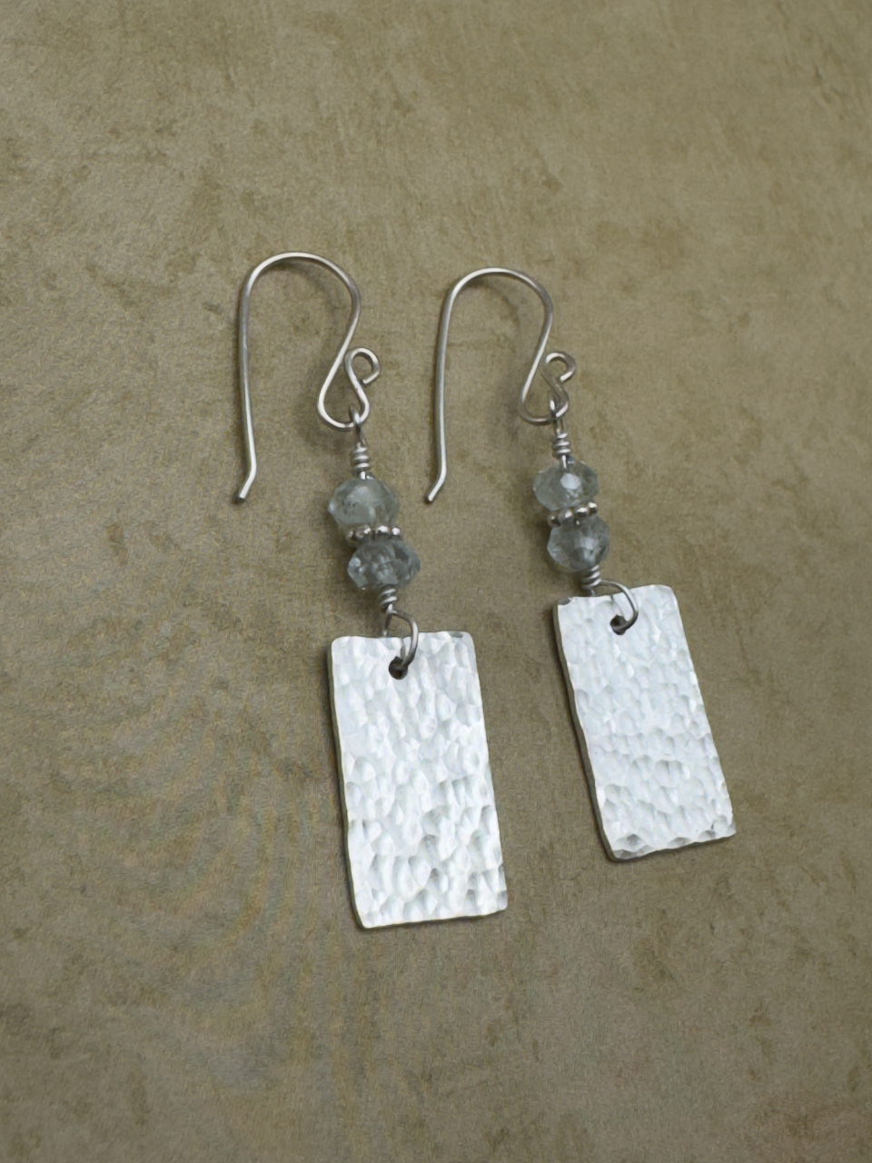 Fine and Sterling Silver Aquamarine Rectangle Drops