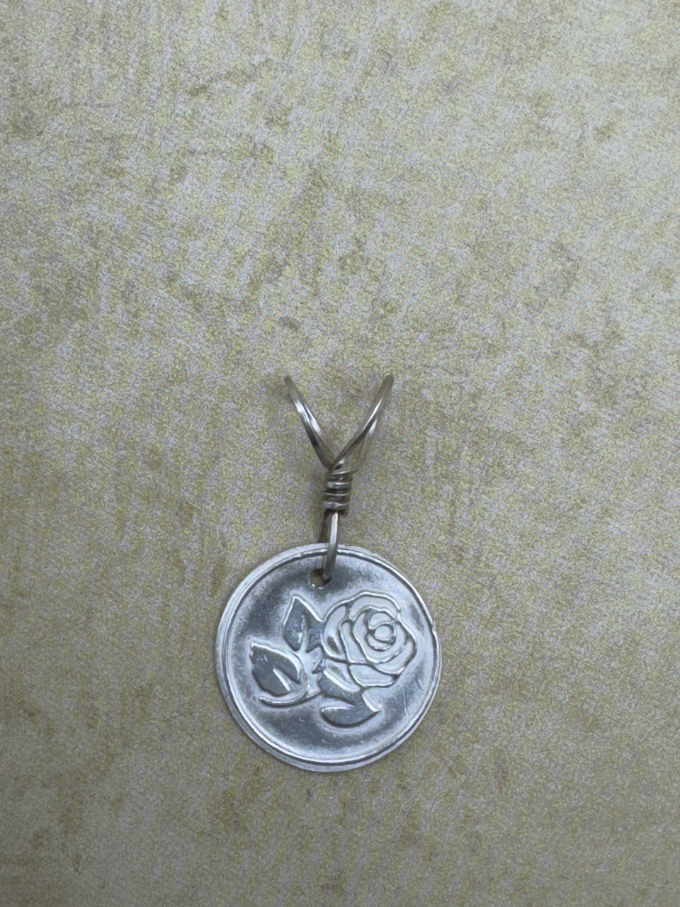 Fine Silver Rose Wax Seal Pendent