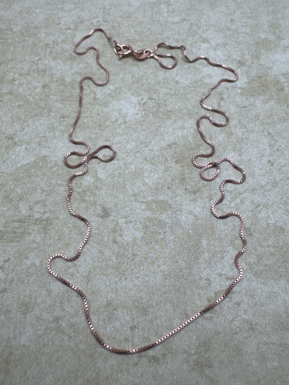 Rose Gold Over Sterling Silver 18" .9mm Box Chain