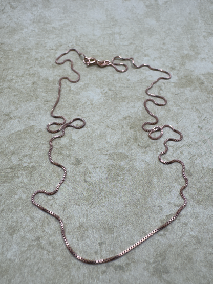 Rose Gold Over Sterling Silver 18" .9mm Box Chain