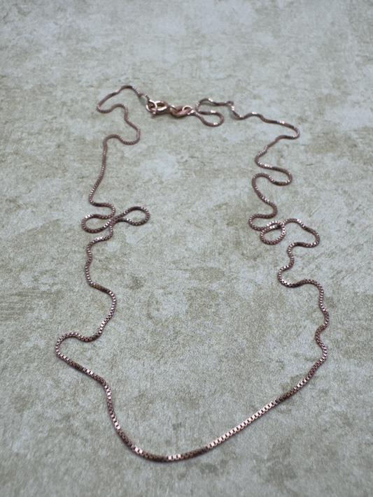 Rose Gold Over Sterling Silver 18" .9mm Box Chain