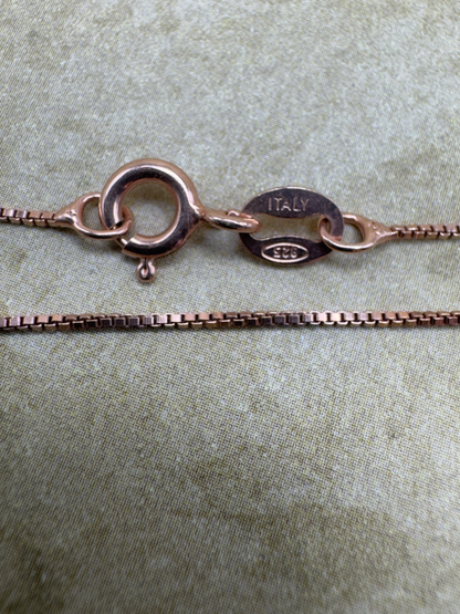 Rose Gold Over Sterling Silver 18" .9mm Box Chain