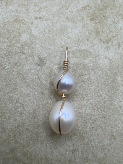 Yellow Gold-Filled Double Pearl Artisan Simplicity Pendent