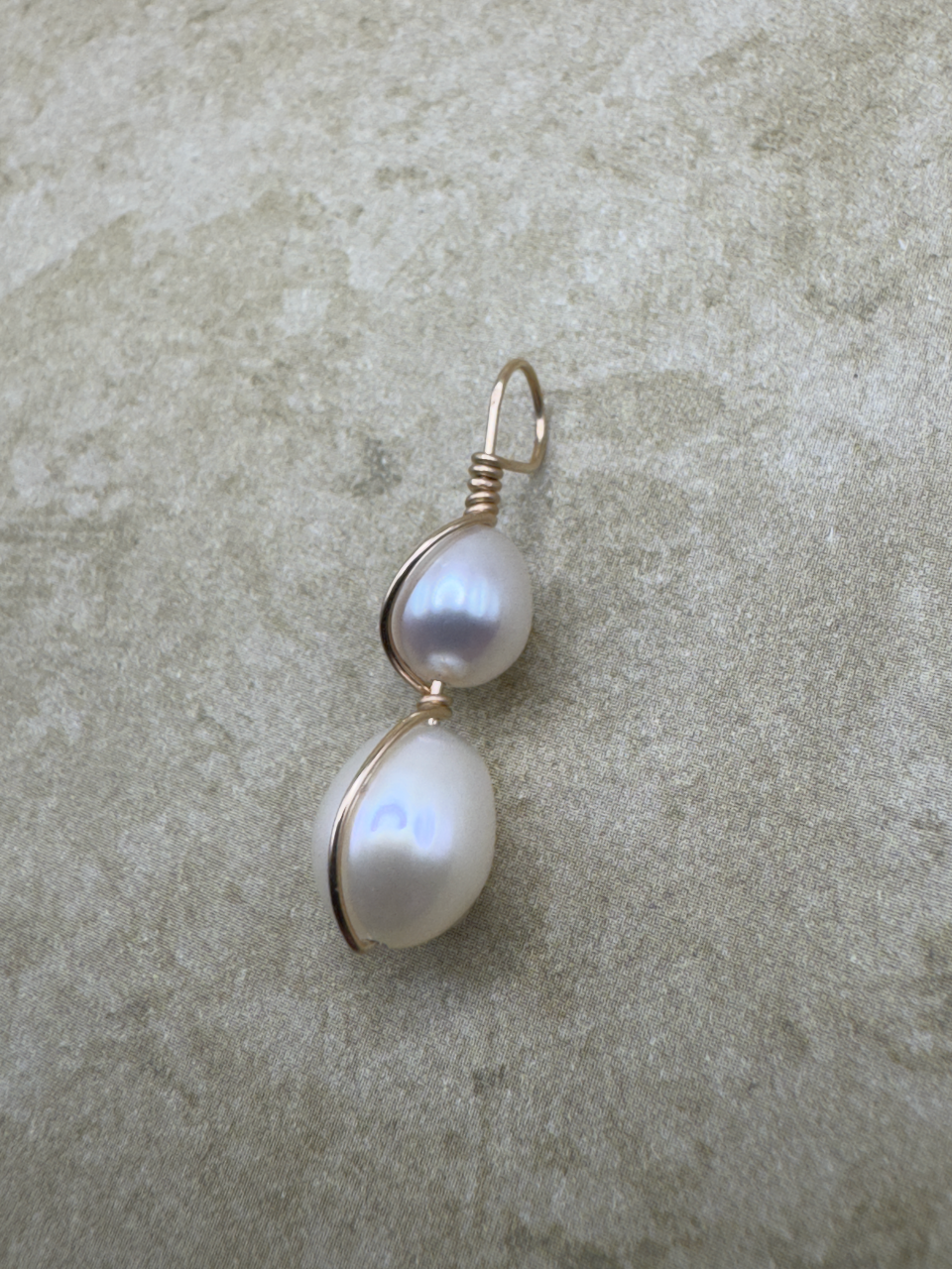 Yellow Gold-Filled Double Pearl Artisan Simplicity Pendent